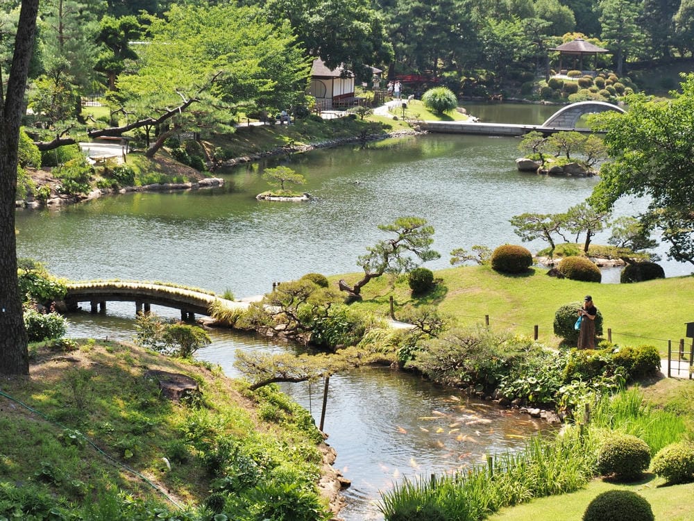 【廣島】漫步廣島城、縮景園，走進流動的山水畫，跨虹橋、清風亭